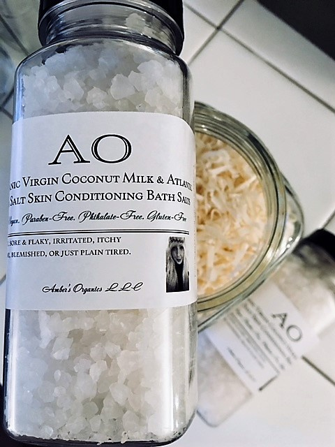 Organic Pure Coconut Milk Mineral Atlantic Sea Salts Conditioning Bath