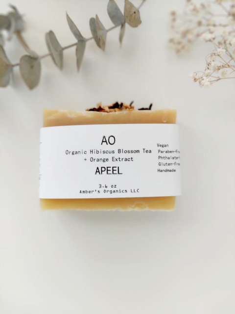 Organic Hibiscus Orange "APEEL" Firming Lifting Softens Toning Beauty Bar 