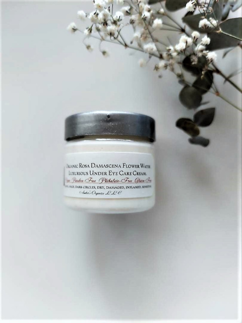 Organic Rosa Damascena (Rose) Flower Water Luxurious Rejuvenating Eye Care Cream.   Crows feet|Lines