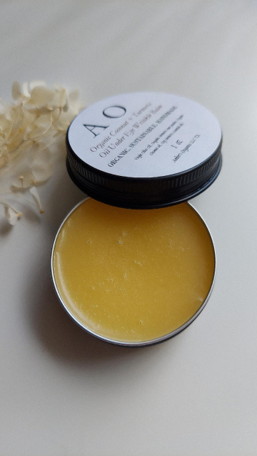 Organic Coconut + Tumeric 0il. Under Eye Wrinkle, Fine Line, Uneven, Damaged Skin Balm 