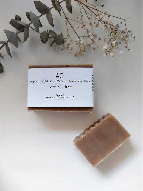 Organic Rhassouls Clay + Wild Aloe Gentle Exfoliant Scrub Soap 